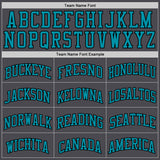 Custom Steel Gray Teal-Black Authentic Basketball Jersey