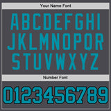 Custom Steel Gray Teal-Black Authentic Basketball Jersey