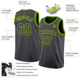 Custom Steel Gray Neon Green Authentic Basketball Jersey