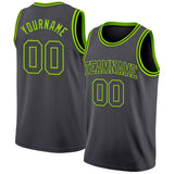 Custom Steel Gray Neon Green Authentic Basketball Jersey