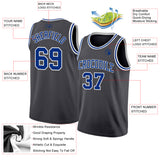 Custom Steel Gray Royal-White Authentic Basketball Jersey
