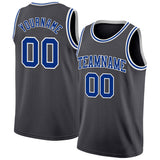 Custom Steel Gray Royal-White Authentic Basketball Jersey