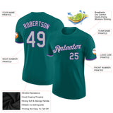 Custom Teal Gray-Purple Performance T-Shirt