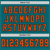 Custom Teal Orange-Black Mesh Authentic Throwback Football Jersey