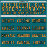 Custom Teal Old Gold-Black Mesh Authentic Throwback Football Jersey