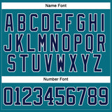 Custom Teal Navy-White Hockey Lace Neck Jersey
