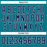 Custom Teal Navy-White Hockey Jersey