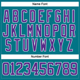 Custom Teal Purple-White Hockey Jersey