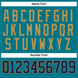 Custom Teal Navy-Old Gold Hockey Jersey