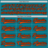 Custom Teal Orange-Black Hockey Jersey