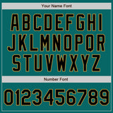 Custom Teal Black-Old Gold Authentic Baseball Jersey