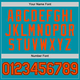 Custom Teal Orange-Black Authentic Throwback Basketball Jersey