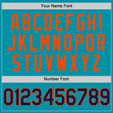 Custom Teal Navy-Orange Authentic Throwback Basketball Jersey