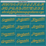 Custom Teal Old Gold Authentic Baseball Jersey