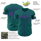 Custom Teal Purple Authentic Baseball Jersey