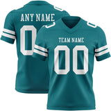 Custom Teal White Mesh Authentic Football Jersey