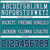Custom Teal Navy-White Mesh Authentic Football Jersey