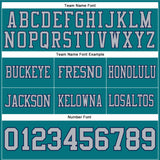 Custom Teal Gray-Navy Mesh Authentic Football Jersey