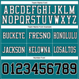 Custom Teal Black-White Mesh Authentic Football Jersey
