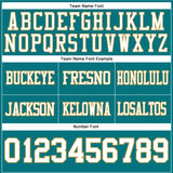 Custom Teal White-Old Gold Mesh Authentic Football Jersey