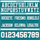 Custom Teal White-Gray Mesh Authentic Football Jersey