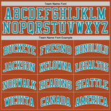 Custom Texas Orange Teal-White Authentic Basketball Jersey