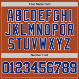 Custom Texas Orange Royal-White Authentic Basketball Jersey