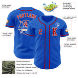 Custom Thunder Blue Red-White Authentic Baseball Jersey