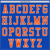 Custom Thunder Blue Orange-White Authentic Baseball Jersey