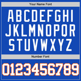 Custom Thunder Blue White-Orange Authentic Basketball Jersey