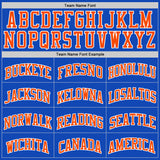 Custom Thunder Blue Orange-White Authentic Basketball Jersey