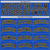 Custom Thunder Blue Navy-Gold Authentic Basketball Jersey