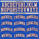 Custom Thunder Blue White Navy Orange-Gold Authentic Basketball Jersey