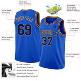 Custom Thunder Blue Navy-Old Gold Authentic Basketball Jersey