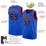 Custom Thunder Blue Navy-Orange Authentic Basketball Jersey