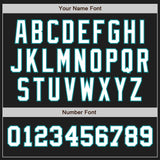Custom Black White-Aqua Authentic Two Tone Baseball Jersey