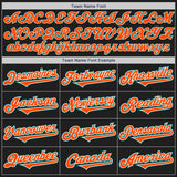 Custom Black Orange-Aqua Authentic Two Tone Baseball Jersey