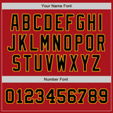 Custom Red Black-Gold Authentic Two Tone Baseball Jersey