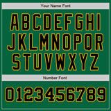 Custom Kelly Green Black-Gold Authentic Two Tone Baseball Jersey