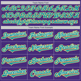 Custom Purple Aqua-Gold Authentic Two Tone Baseball Jersey