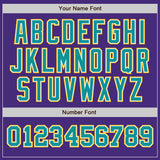 Custom Purple Aqua-Gold Authentic Two Tone Baseball Jersey