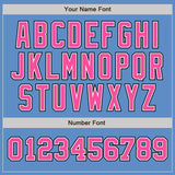 Custom Powder Blue Pink-Black Authentic Two Tone Baseball Jersey