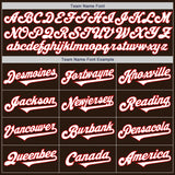 Custom Brown White-Red Authentic Two Tone Baseball Jersey