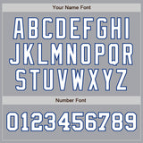 Custom Gray White-Royal Authentic Two Tone Baseball Jersey