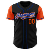Custom Black Royal-Orange Authentic Two Tone Baseball Jersey