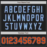 Custom Black Orange-Light Blue Authentic Two Tone Baseball Jersey