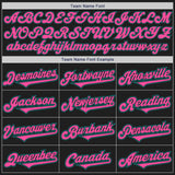Custom Black Pink-Teal Authentic Two Tone Baseball Jersey
