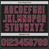 Custom Black Crimson-Gray Authentic Two Tone Baseball Jersey