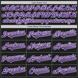 Custom Black Purple-White Authentic Two Tone Baseball Jersey