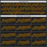 Custom Black Green-Orange Authentic Two Tone Baseball Jersey